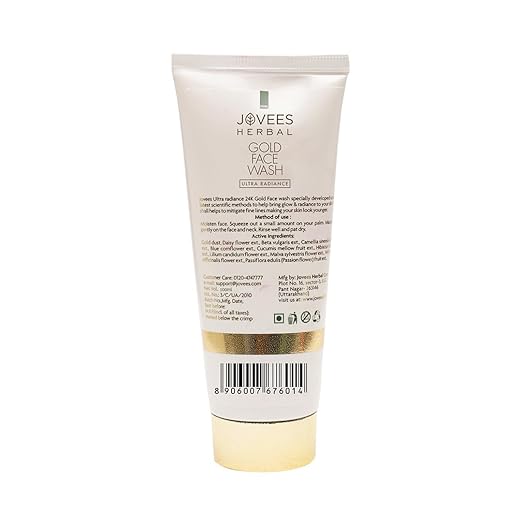 JOVEES HERBAL ULTRA RADIANCE GOLD FACE WASH GIVES CLEAR, NOURISHED & HYDRATED SKIN, 100ML