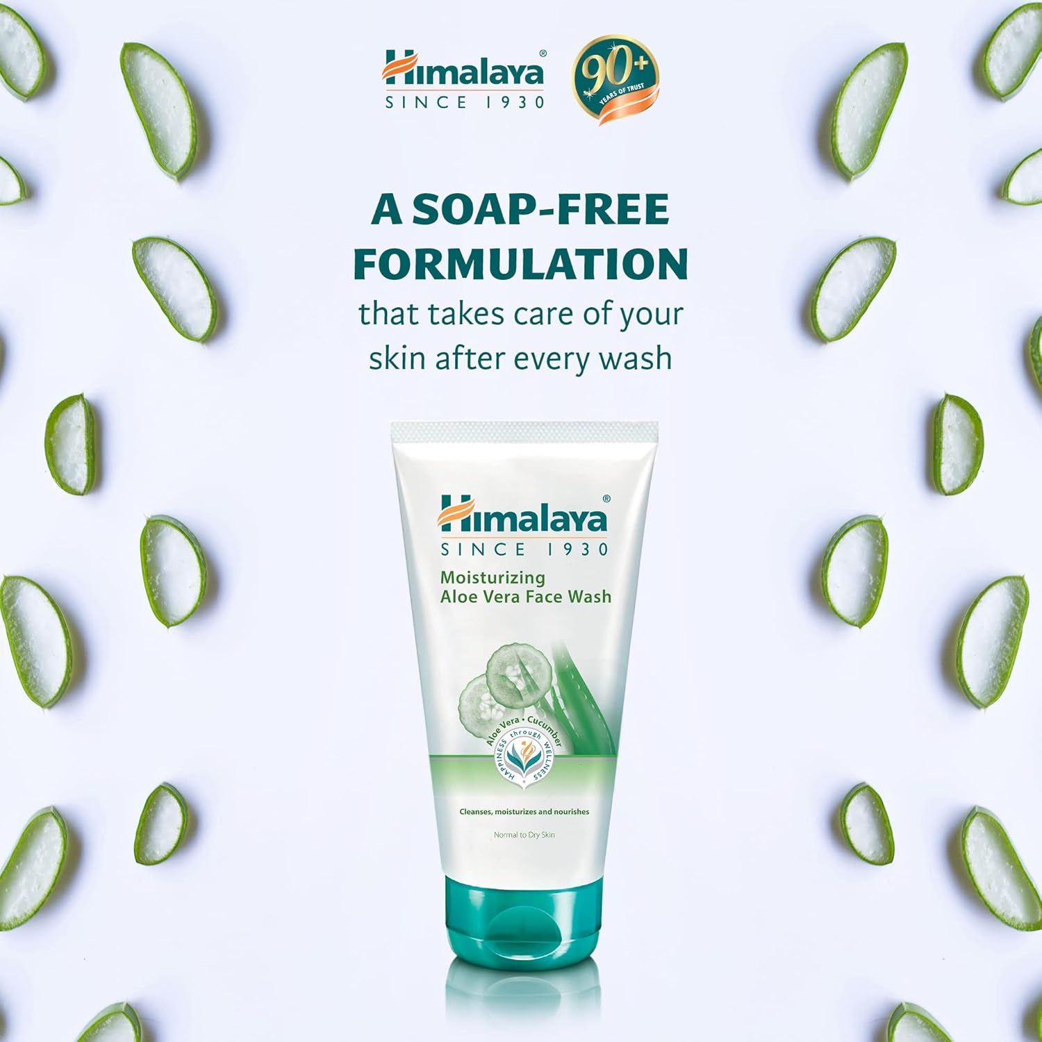 HIMALAYA HERBALS MOISTURIZING ALOE VERA FACE WASH,100ML