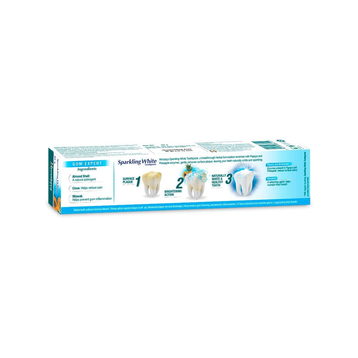 HIMALAYA SPARKLING WHITE TOOTHPASTE | FOR WHITER & STRONGER TEETH 80GM
