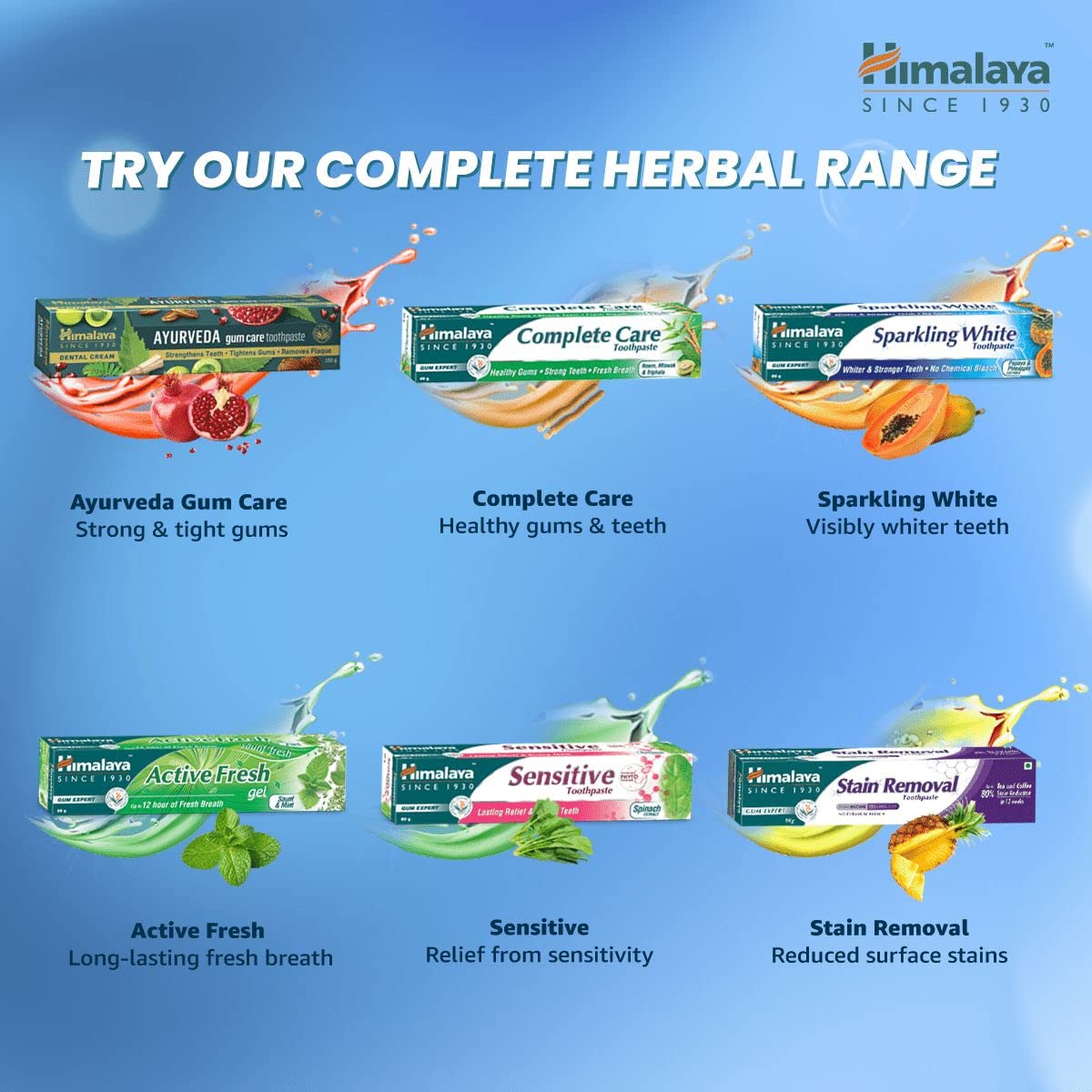 HIMALAYA SPARKLING WHITE TOOTHPASTE | FOR WHITER & STRONGER TEETH 80GM