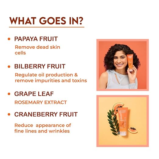 JOVEES HERBAL PAPAYA FACE WASH FOR GLOWING AND CLEAR SKIN WITH PAPAYA & BILBERRY FRUIT EXT-120ML