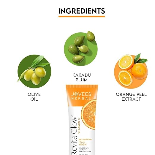 JOVEES HERBAL REVITA GLOW VITAMIN C FACE WASH FOR GLOWING AND BRIGHTENING SKIN-75G