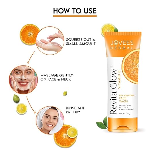 JOVEES HERBAL REVITA GLOW VITAMIN C FACE WASH FOR GLOWING AND BRIGHTENING SKIN-75G