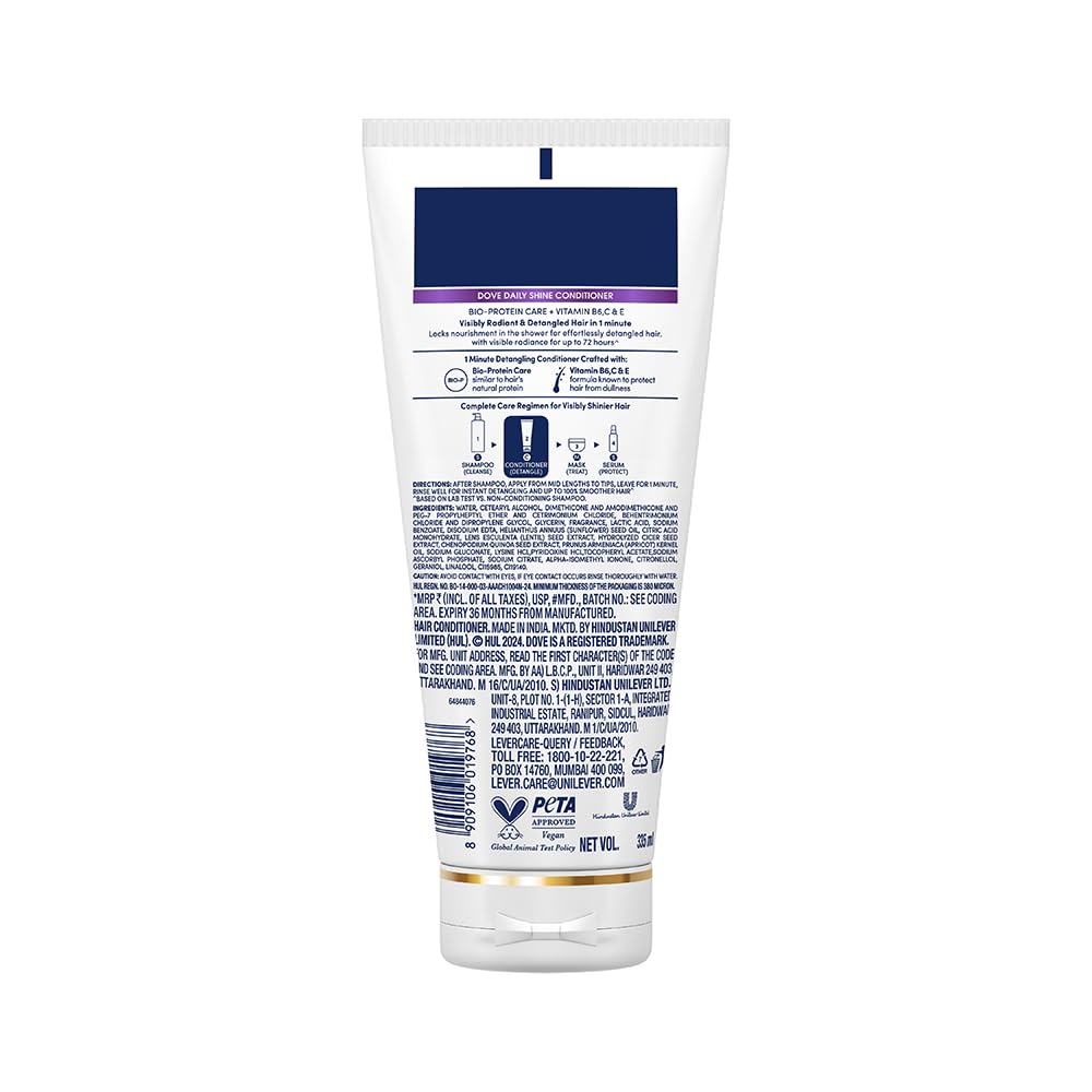 DOVE DAILY SHINE HAIR CONDITIONER WITH NUTRITIVE SERUM FOR SMOOTH & SHINY HAIR, 175 ML
