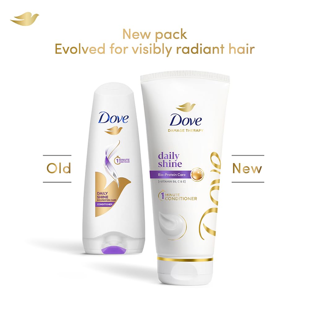 DOVE DAILY SHINE HAIR CONDITIONER WITH NUTRITIVE SERUM FOR SMOOTH & SHINY HAIR, 175 ML