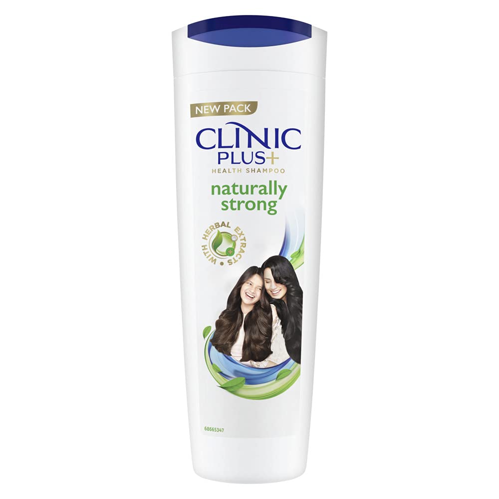 CLINIC PLUS + NATURALLY STRONG HEALTH SHAMPOO WITH HERBAL EXTRACTS, 355ML