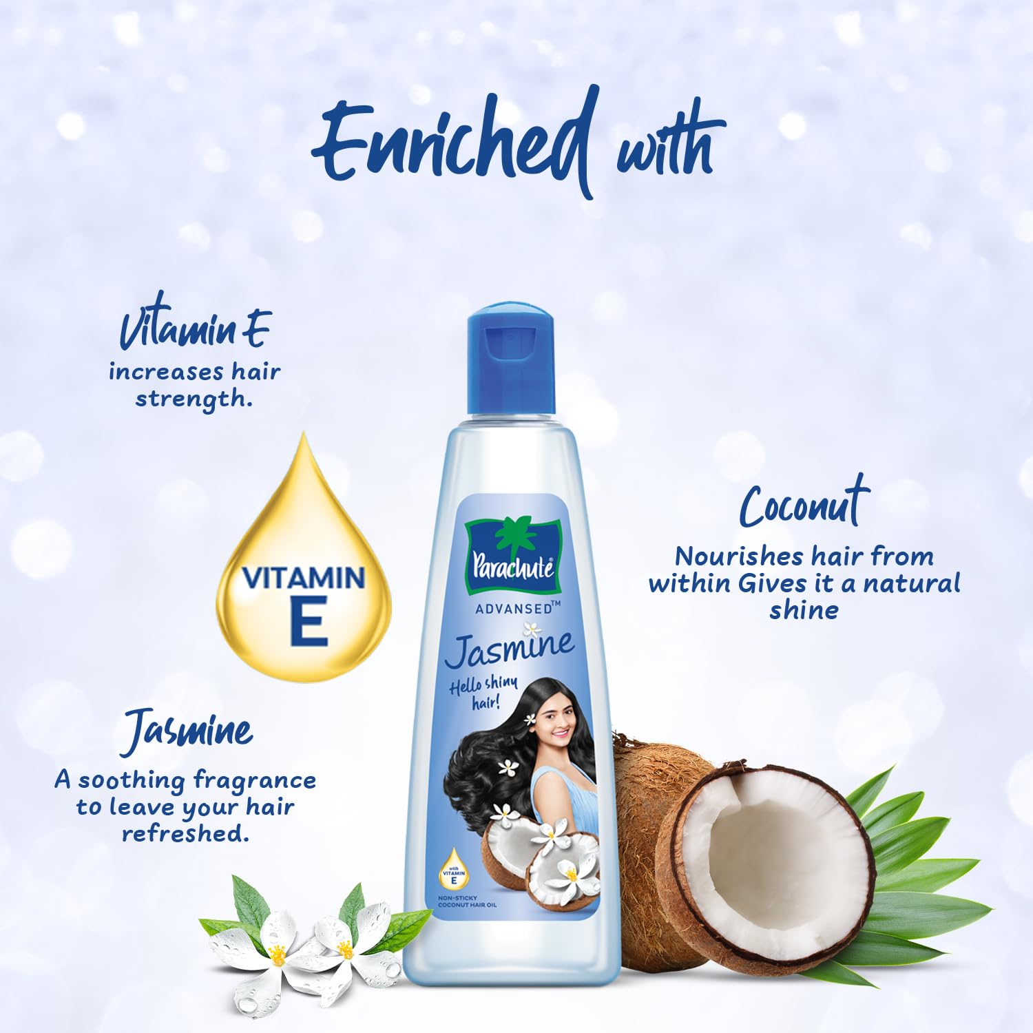PARACHUTE JASMINE COCONUT HAIR OIL, 300 ML