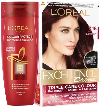 L'OREAL PARIS EXCELLENCE CREME HAIR COLOR 3.16 BURGUNDY SHAMPOO 192.5ML