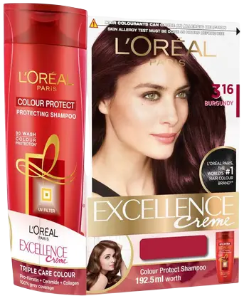 L'OREAL PARIS EXCELLENCE CREME HAIR COLOR 3.16 BURGUNDY SHAMPOO 192.5ML