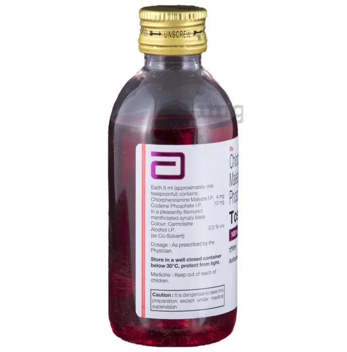 TOSSEX ANTITUSSIVE COUGH SYRUP 100ML