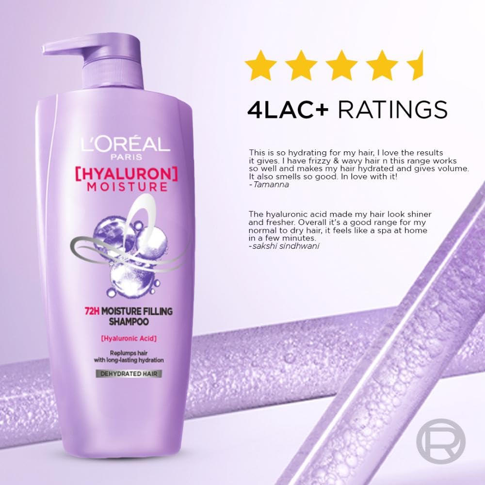 L'OREAL PARIS HYALURON MOISTURE 72HR MOISTURE FILLING SHAMPOO POWERED BY HYALURONIC ACID 650ML