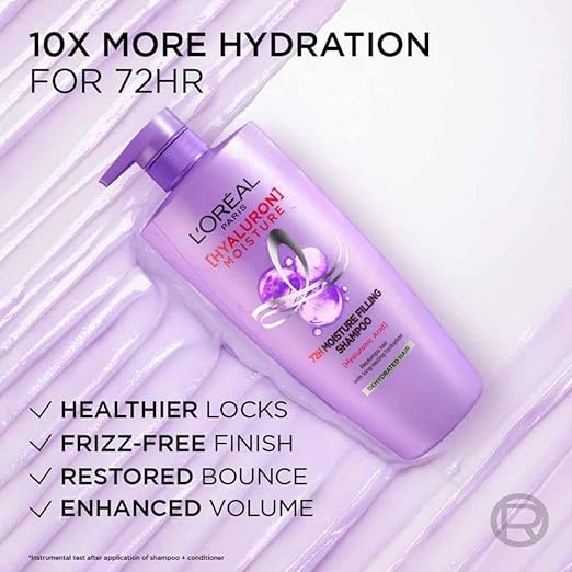 L'OREAL PARIS HYALURON MOISTURE 72HR MOISTURE FILLING SHAMPOO POWERED BY HYALURONIC ACID 650ML