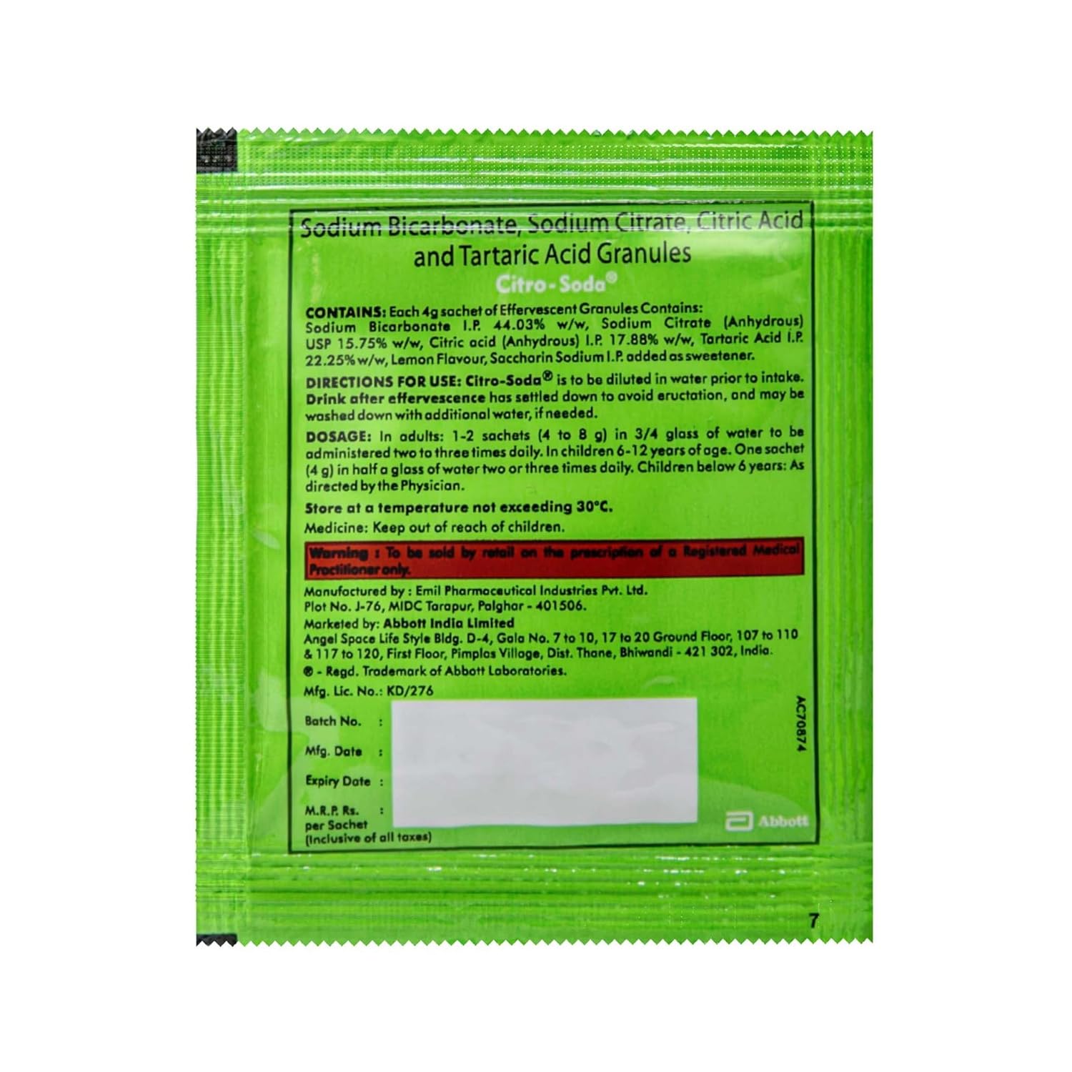 CITRO-SODA EFFERVESCENT GRANULES