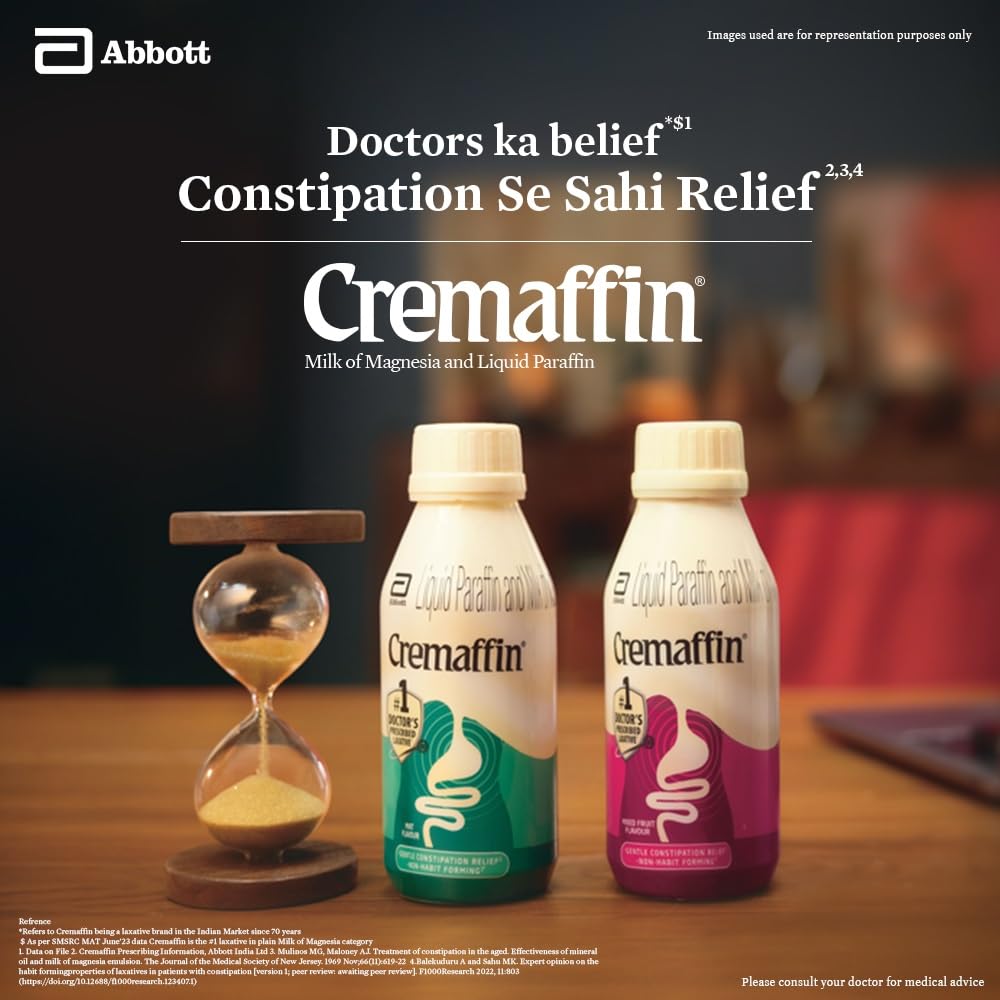 CREMAFFIN CONSTIPATION RELIEF WITH LIQUID PARAFFIN FOR STOMACH CARE MIXED FRUIT 225ML