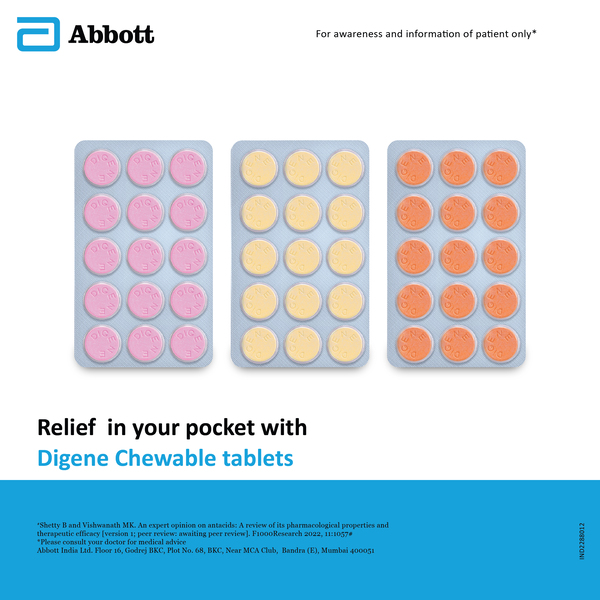 DIGENE ANTACID ANTIGAS TABLET FOR ACIDITY, GAS & STOMACH CARE FLAVOUR ORANGE