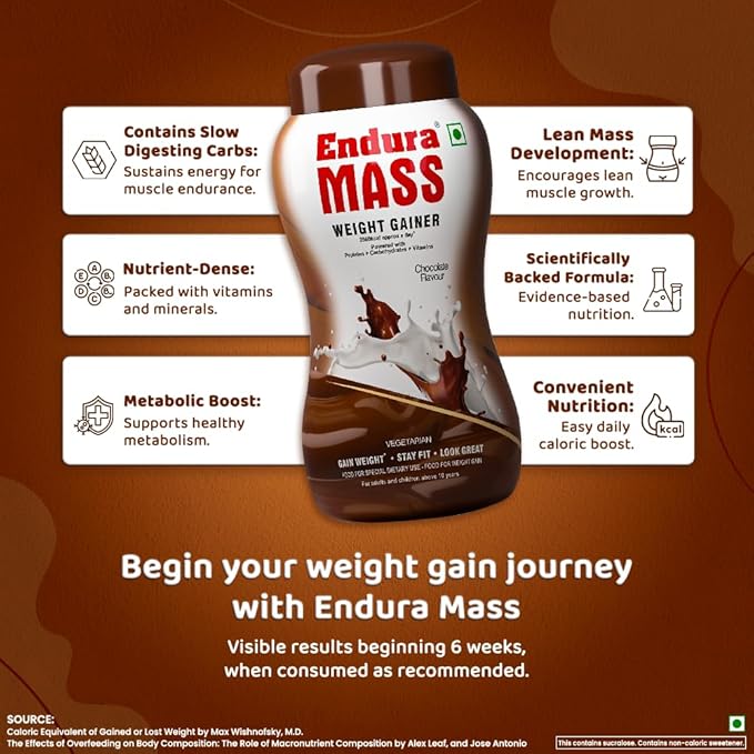 ENDURA MASS WEIGHT GAINER POWDER CHOCOLATE FLAVOUR 500GM