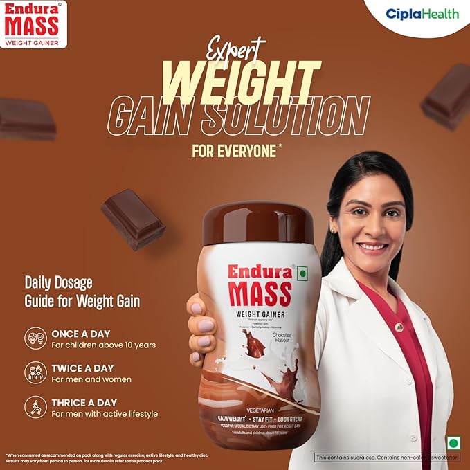 ENDURA MASS WEIGHT GAINER POWDER CHOCOLATE FLAVOUR 500GM