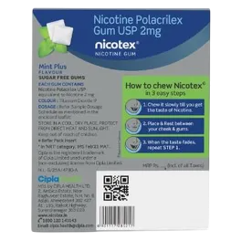 NICOTEX MINT PLUS 2MG CHEWEABLE TAB