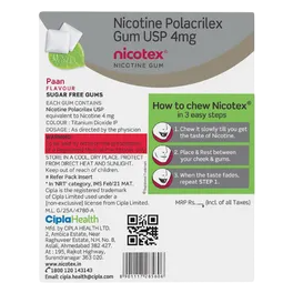 NICOTEX PAN PLUS 4MG CHEWEABLE TAB