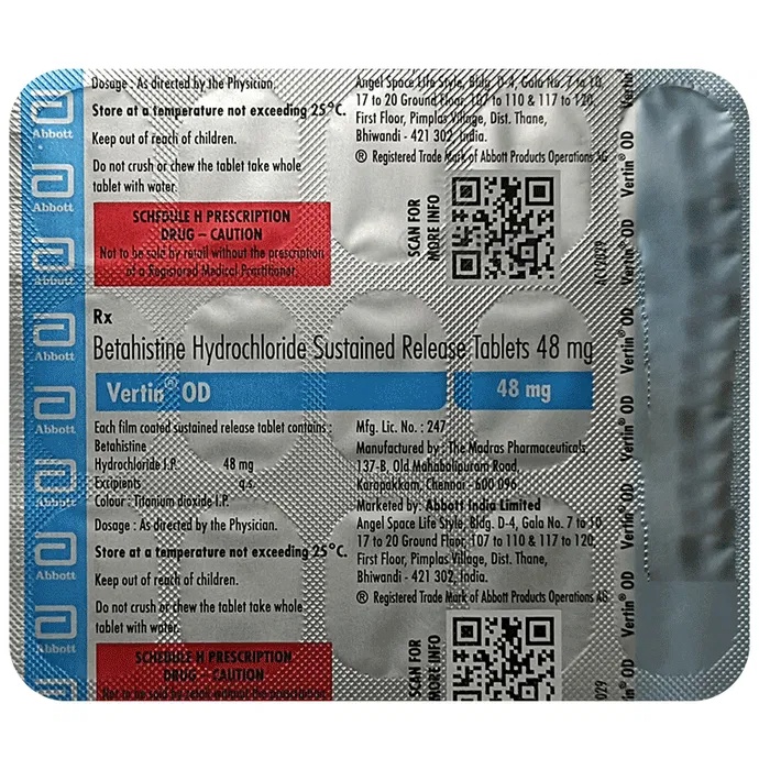 VERTIN OD 48MG TABLET SR