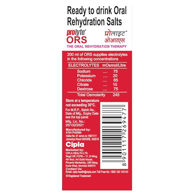 ORS PROLYTE LIQUID MIXED FRUIT FLAVOUR 200ML