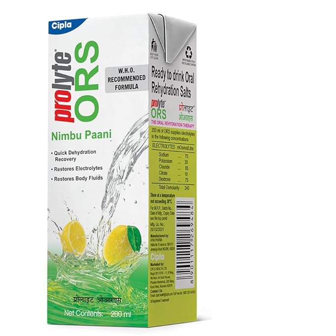 ORS PROLYTE LIQUID NIMBU PANI FLAVOUR 200ML