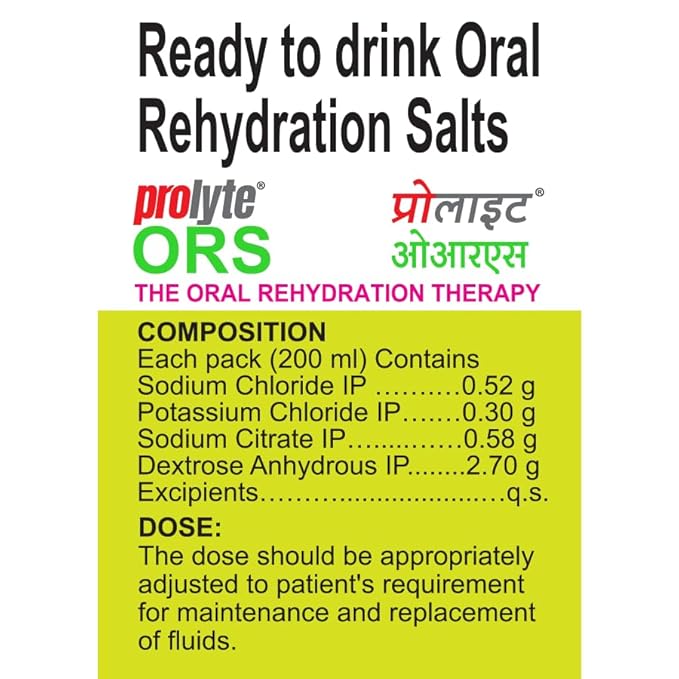 ORS PROLYTE LIQUID NIMBU PANI FLAVOUR 200ML