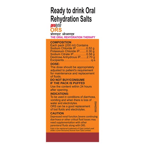 ORS PROLYTE LIQUID ORANGE FLAVOUR 200ML