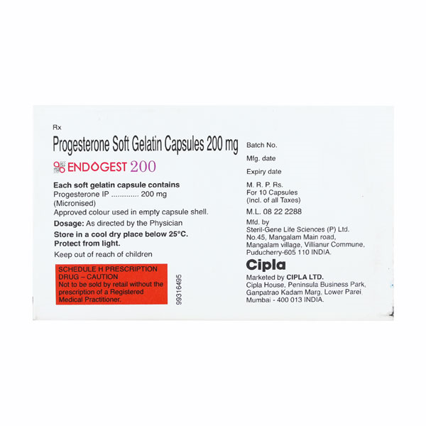 ENDOGEST 200MG CAPSULES