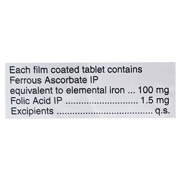 FERICIP XT TABLET WITH FERROUS ASCORBATE & FOLIC ACID