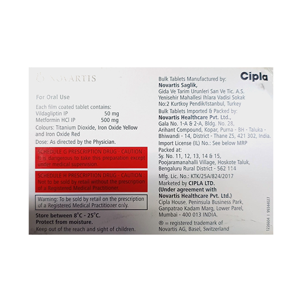 GALVUS MET 50MG/500MG TABLET