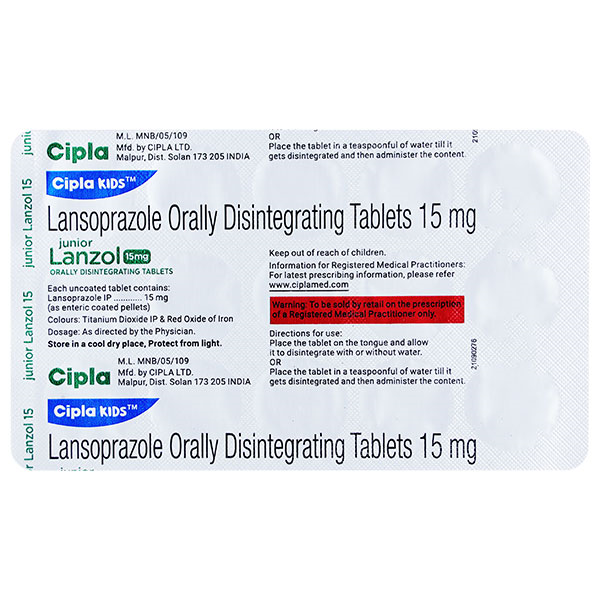 JUNIOR LANZOL 15MG TABLET DT