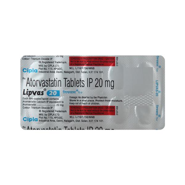 LIPVAS 20MG TABLET