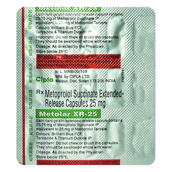 METOLAR XR 25MG CAPSULE