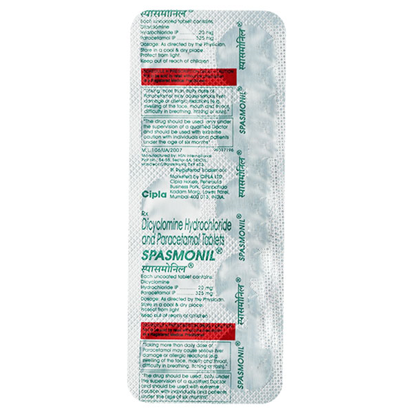 SPASMONIL 20MG/325MG TABLET