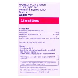 ONDERO MET 2.5/500 MG TAB