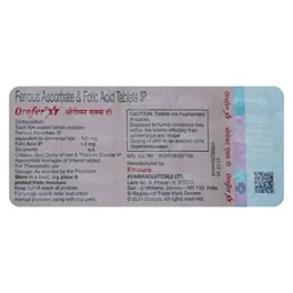 OROFER XT TABLET WITH FERROUS ASCORBATE & FOLIC ACID | FOR MINERAL SUPPORT