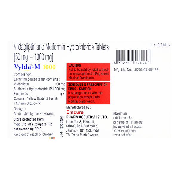 VYLDA- M 1000MG TABLET