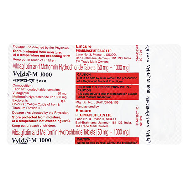 VYLDA- M 1000MG TABLET