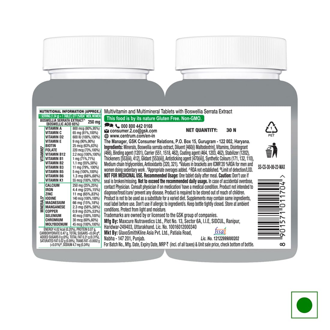 CENTRUM ADULT 50+ | VEG TABLETS FOR JOINTS, HEART & IMMUNITY  WORLD'S NO.1 MULTIVITAMIN