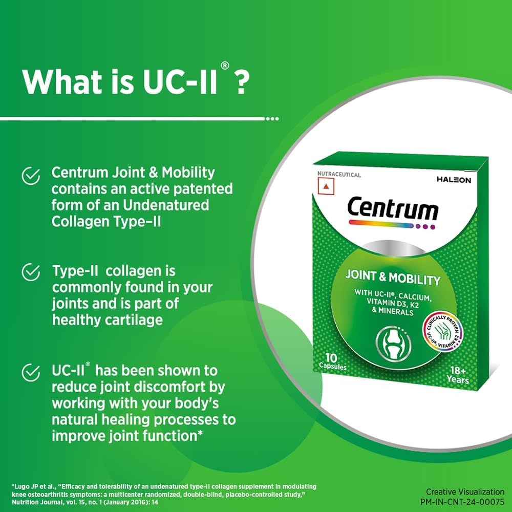 CENTRUM JOINT & MOBILITY CAPSULE |WITH CLINICALLY PROVEN UC-II® & VITAMIN K2|10 BLISTER