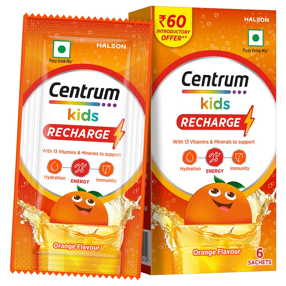 CENTRUM KIDS RECHARGE: FIZZY DRINK MIX WITH NO ADDED SUGAR FOR ENERGY, IMMUNITY, HYDRATION