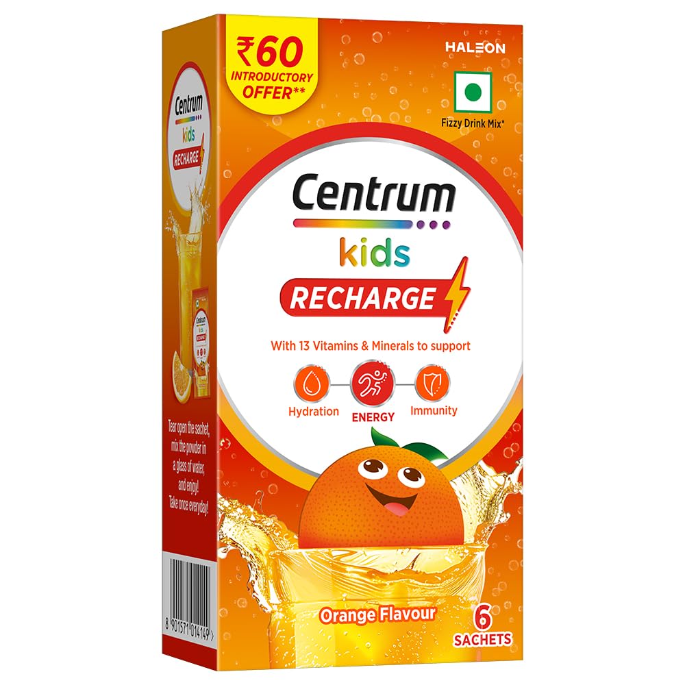 CENTRUM KIDS RECHARGE: FIZZY DRINK MIX WITH NO ADDED SUGAR FOR ENERGY, IMMUNITY, HYDRATION