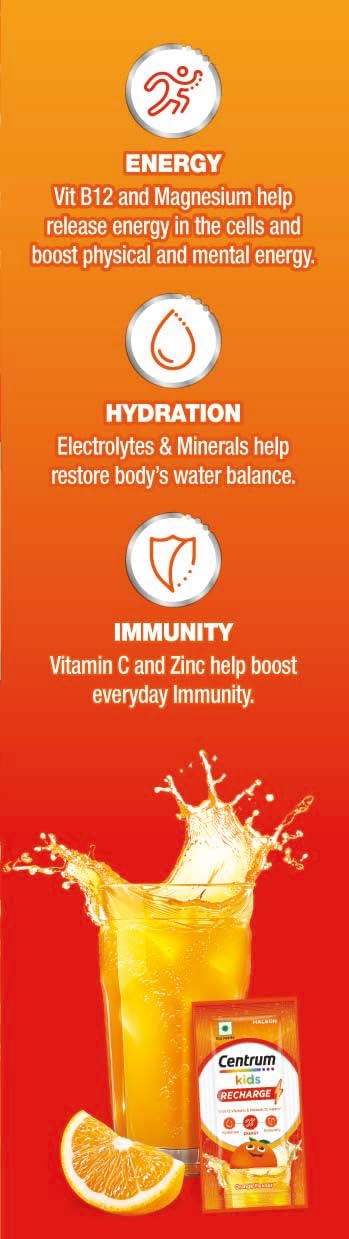 CENTRUM KIDS RECHARGE: FIZZY DRINK MIX WITH NO ADDED SUGAR FOR ENERGY, IMMUNITY, HYDRATION