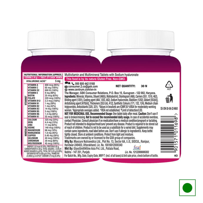 CENTRUM WOMEN, WORLD'S NO.1 MULTIVITAMIN WITH BIOTIN, VITAMIN C & 21 VITAL NUTRIENTS FOR OVERALL HEA