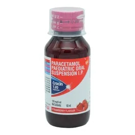 CROCIN 120 PARACETAMOL PAEDIATRIC ORAL SUSPENSION | FLAVOUR STRAWBERRY