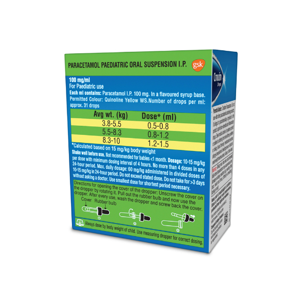 CROCIN BABY PARACETAMOL PAEDIATRIC DROPS | FLAVOUR PEPPERMINT 15ML