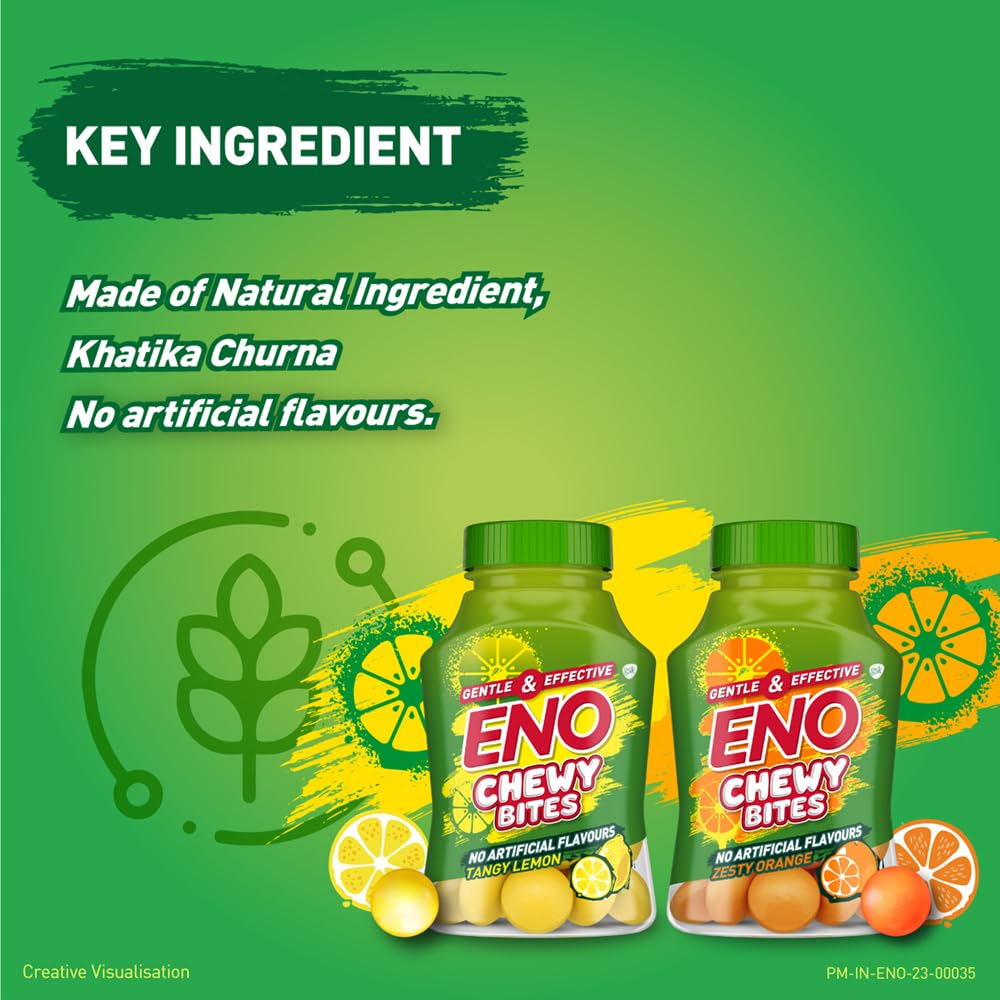 ENO CHEWY BITES: TASTY CHEWABLE ANTACID FOR GENTLE & EFFECTIVE RELIEF FROM ACIDITY 10 TABLET