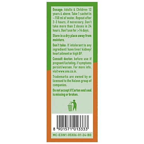 ENO JEERA, AJWAIN & KALA NAMAK FOR FAST & EFFECTIVE RELIEF FROM ACIDITY, GAS & INDIGESTION, 30GM