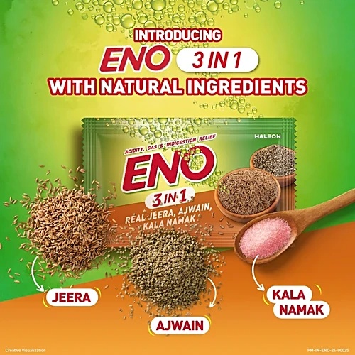 ENO JEERA, AJWAIN & KALA NAMAK FOR FAST & EFFECTIVE RELIEF FROM ACIDITY, GAS & INDIGESTION, 30GM